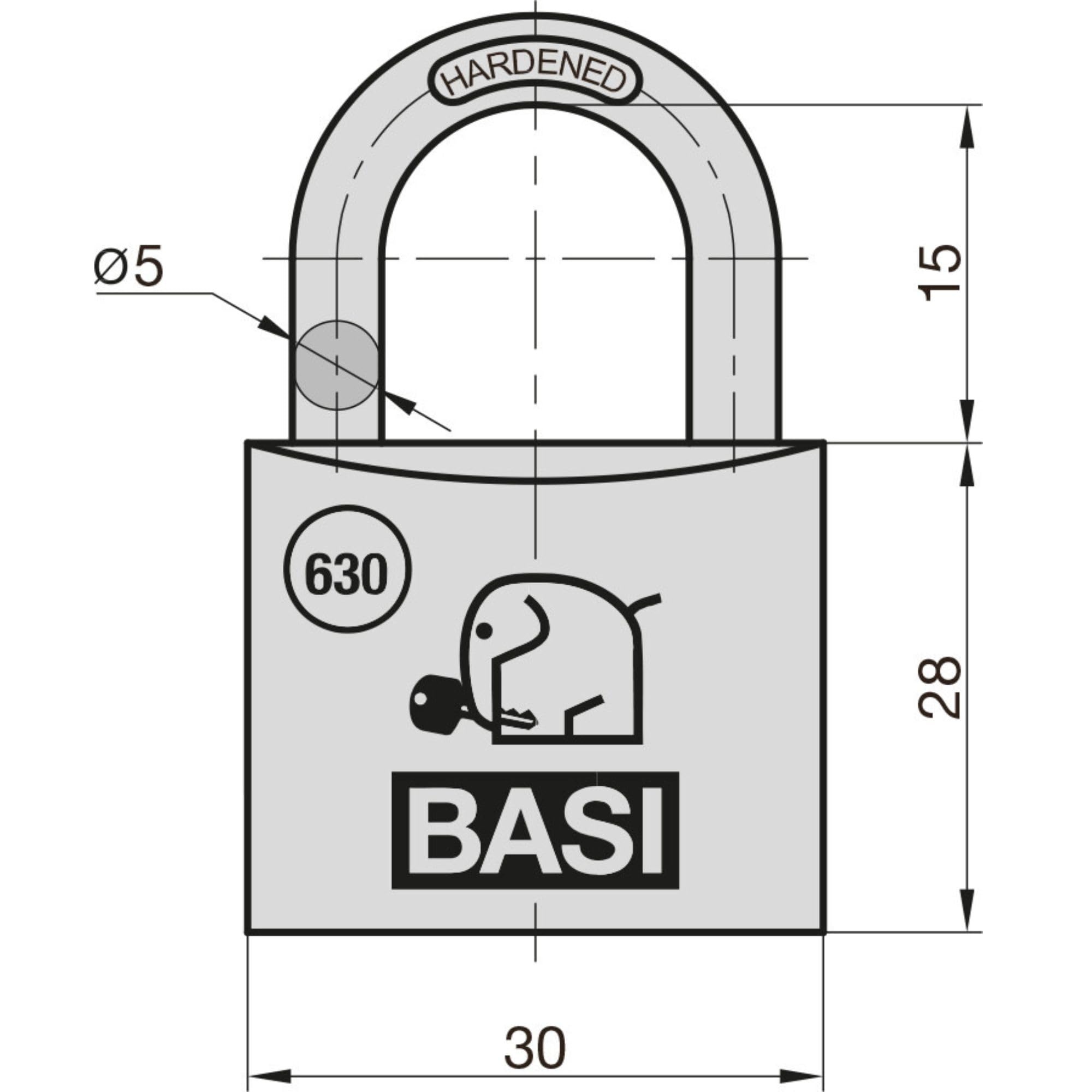 BASI | Vorhangschloss 18er Set | 30 mm | gleichschließend | massives Aluminium-Gehäuse | gehärteter Stahlbügel | sicheres Vorhängeschloss gleichsperrend | Bügelstärke 5 mm | 18 Stück