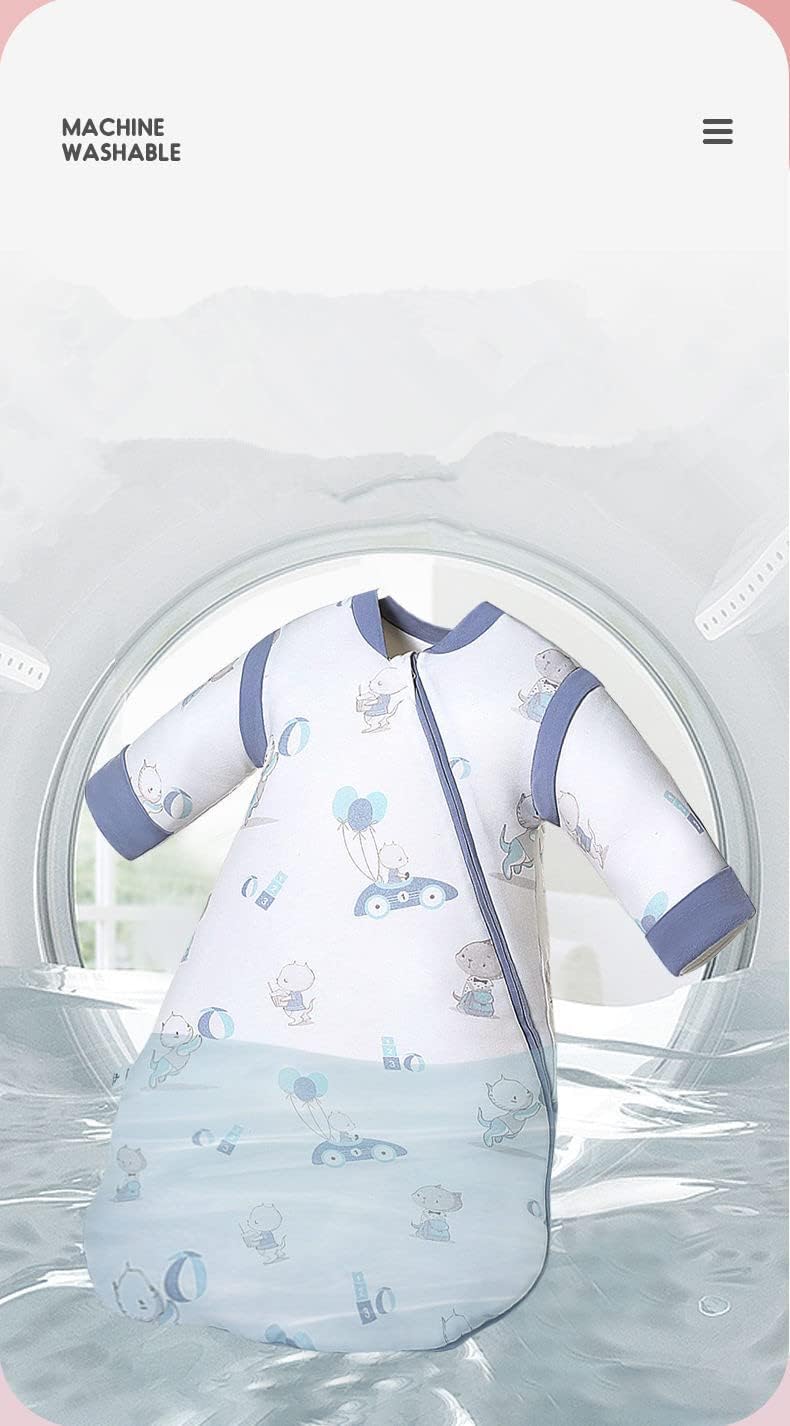 Baby Organic Sleeping Bag Winter Detachable Sleeve Wearable Blanket,Large,50-68℉