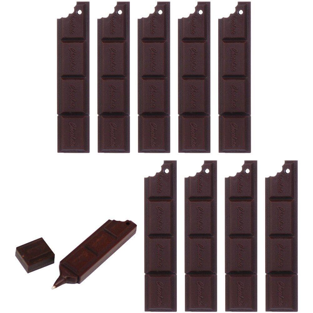 Abbdbd 10pcs Chocolate Shaped Writing Pen Cartoon Ballpoint Pen Plastic Stationery Pen for School Office