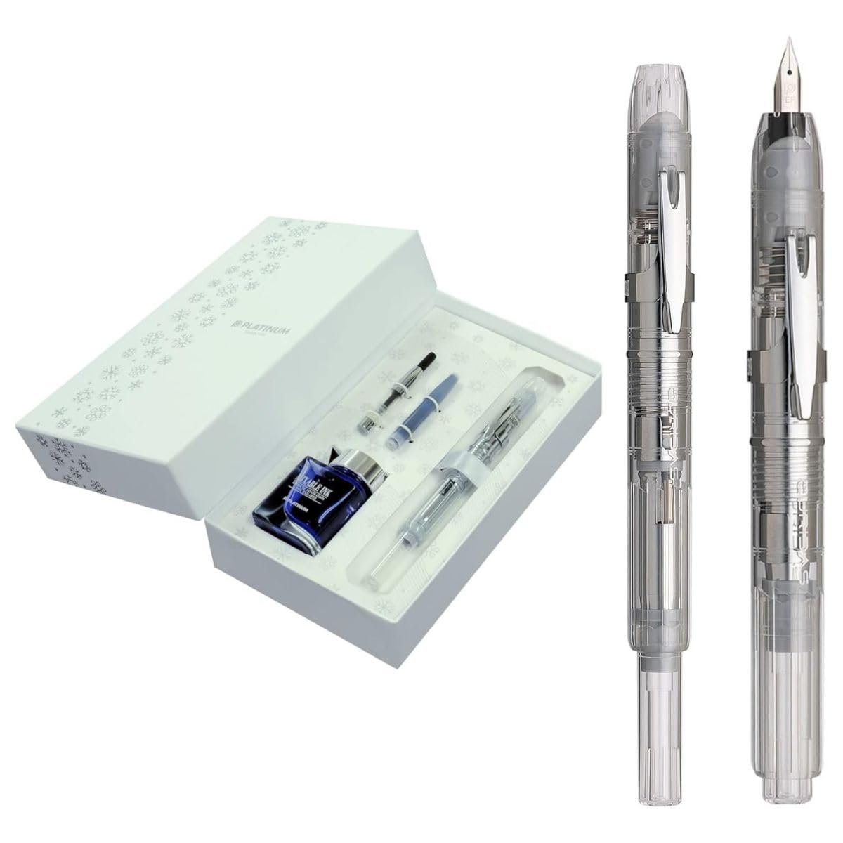 Amazon | (実物赤白の新仕様ケース）プラチナ万年筆 ノック式