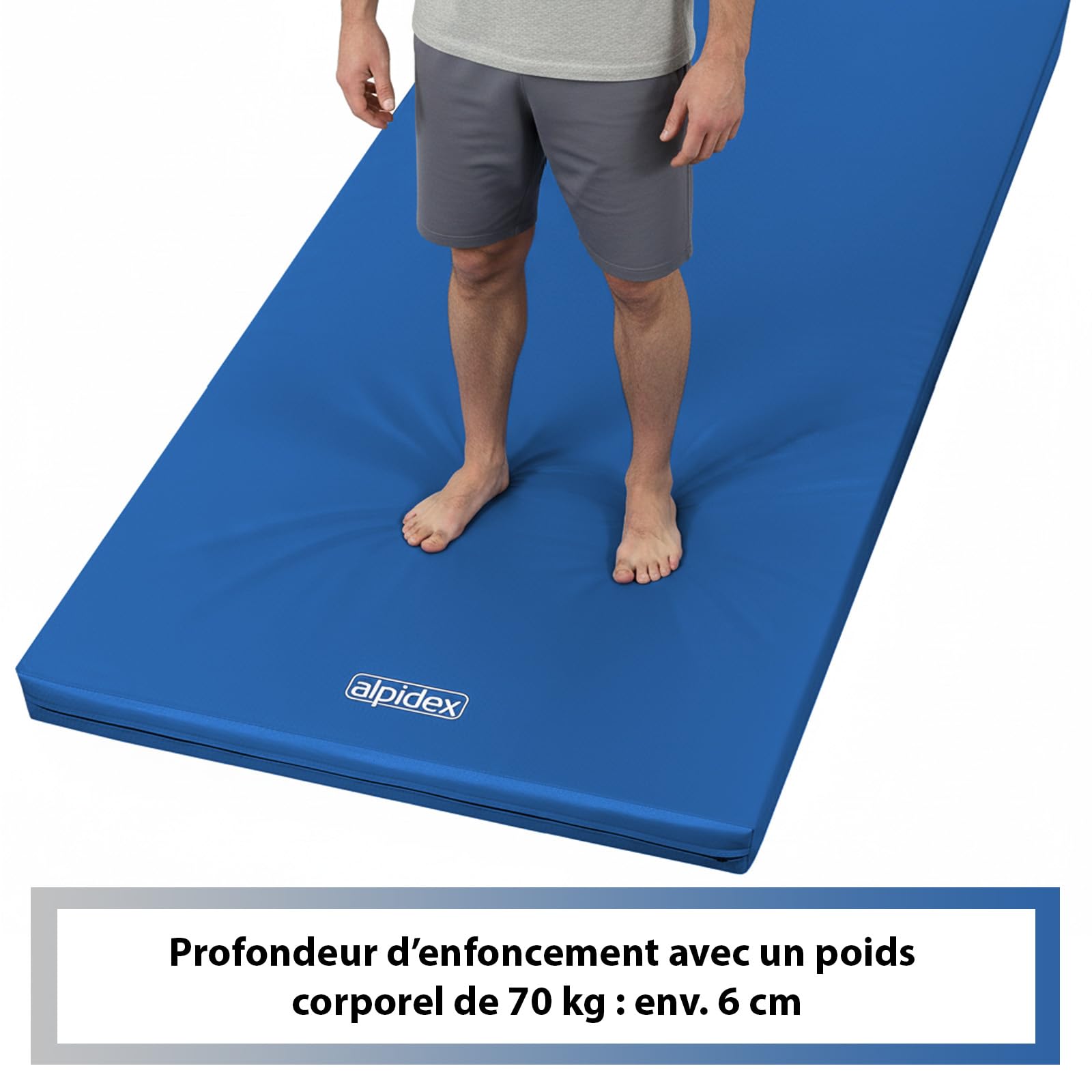 ALPIDEX Tapis d'exercice gymnastique 200 x 100 x 8 cm tapis de sport avec base antidérapante RG 20 (très doux)