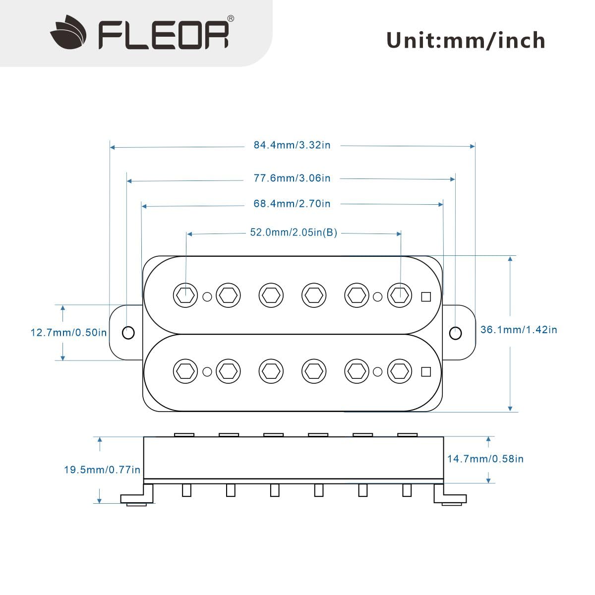 FLEOR Alnik 5 pickup al ponte per chitarra elettrica pickup humbucker a doppia bobina-bianco