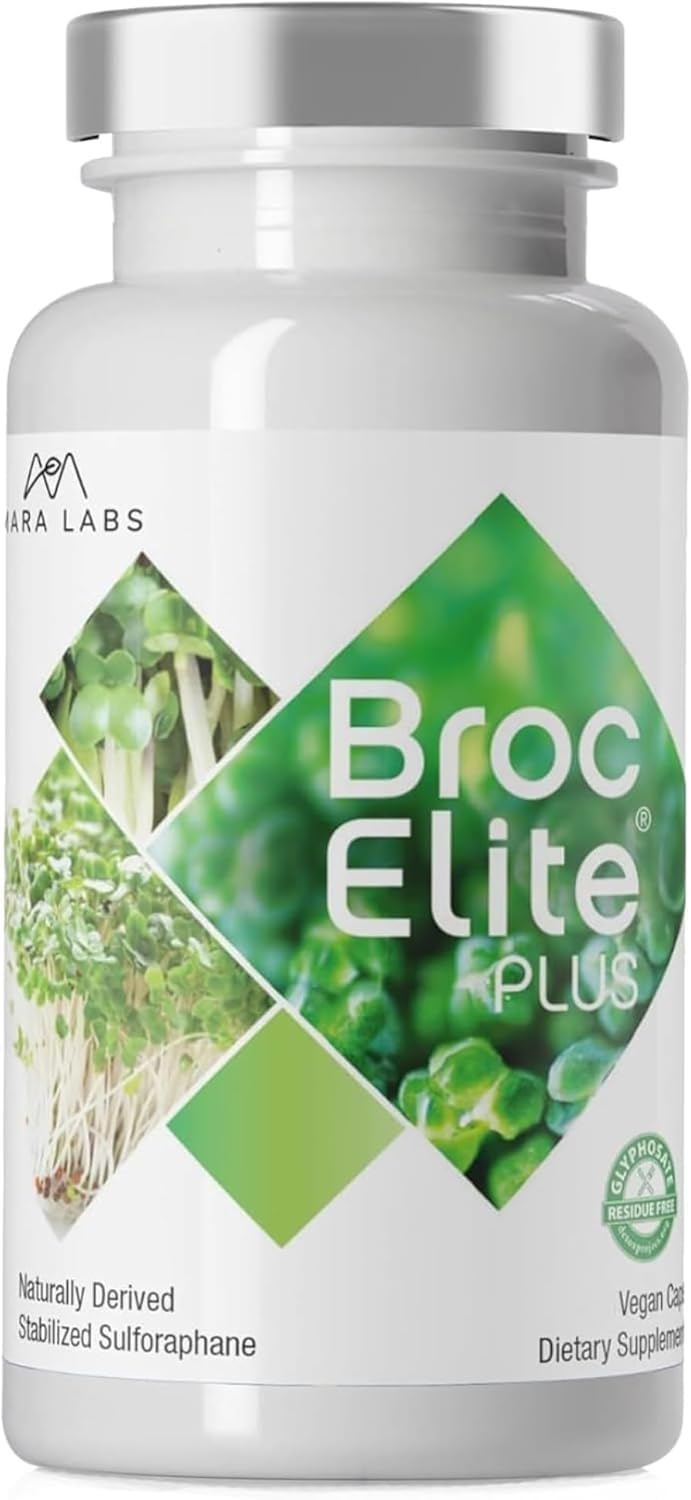 BrocElite Mara Labs Plus | Stabilized Broccoli Sulforaphane | 60 Capsules | Stabilized Broccoli Sulforaphane Supplement | Glyphosate Residue Free Certified – Third-Party Tested | Vegan