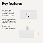 Amazon Basics Smart Plug, Matter Compatible, Compatible with Amazon Alexa, Google Home, Apple HomeKit, Matter Hub Required, 2.4 GHz Wi-Fi only, White, X-Pack (Pack of 2)