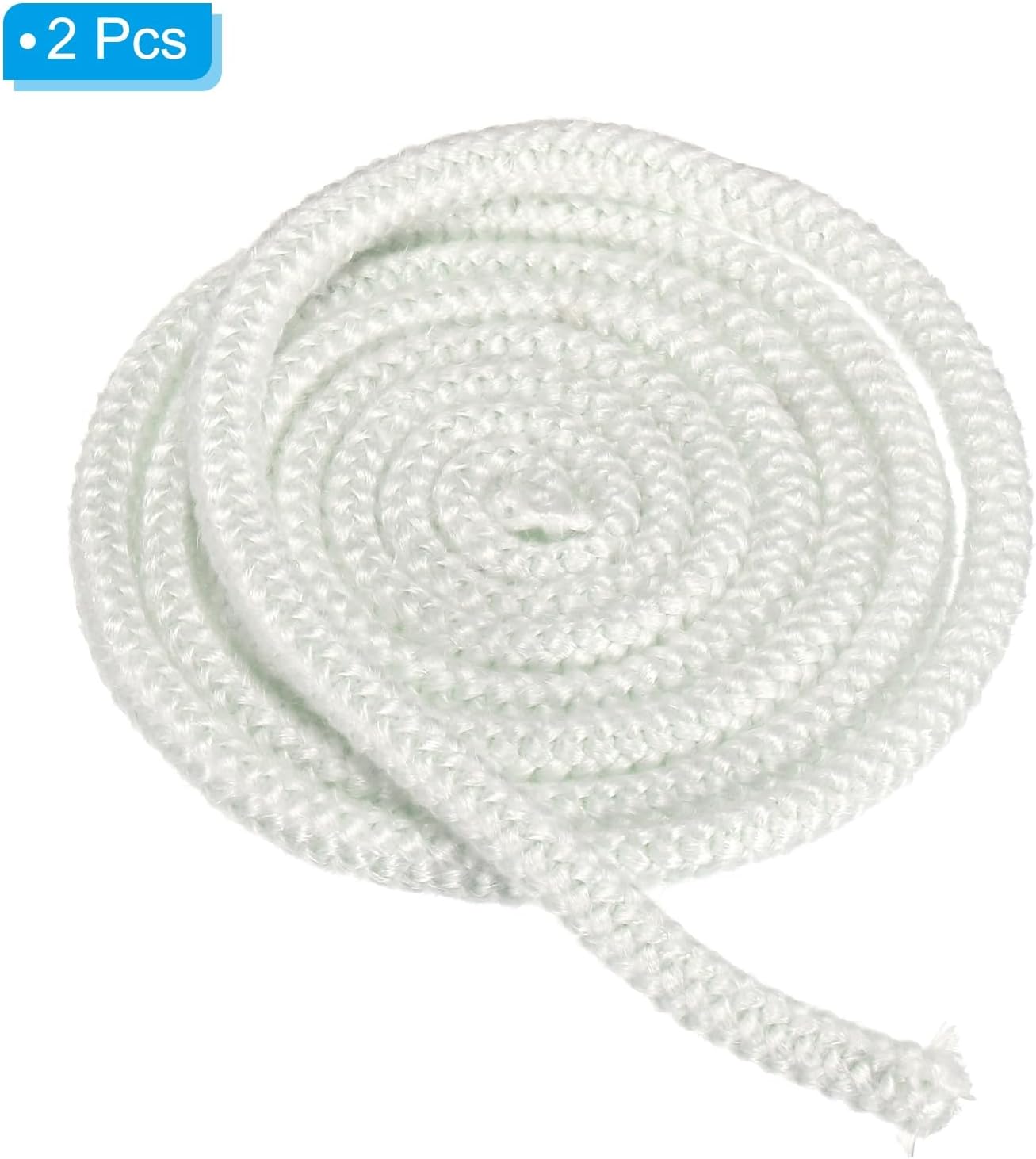 PATIKIL 5/16" x 98" Wood Stove Gasket, 2Pcs Fiberglass Round High-Temperature Resistance Seal Rope Replacement for Stoves Fireplace Door, White
