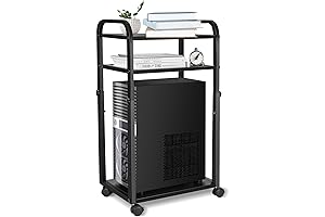 Computer Floor Stand Height Adjustable PC Stand with Caster Wheels