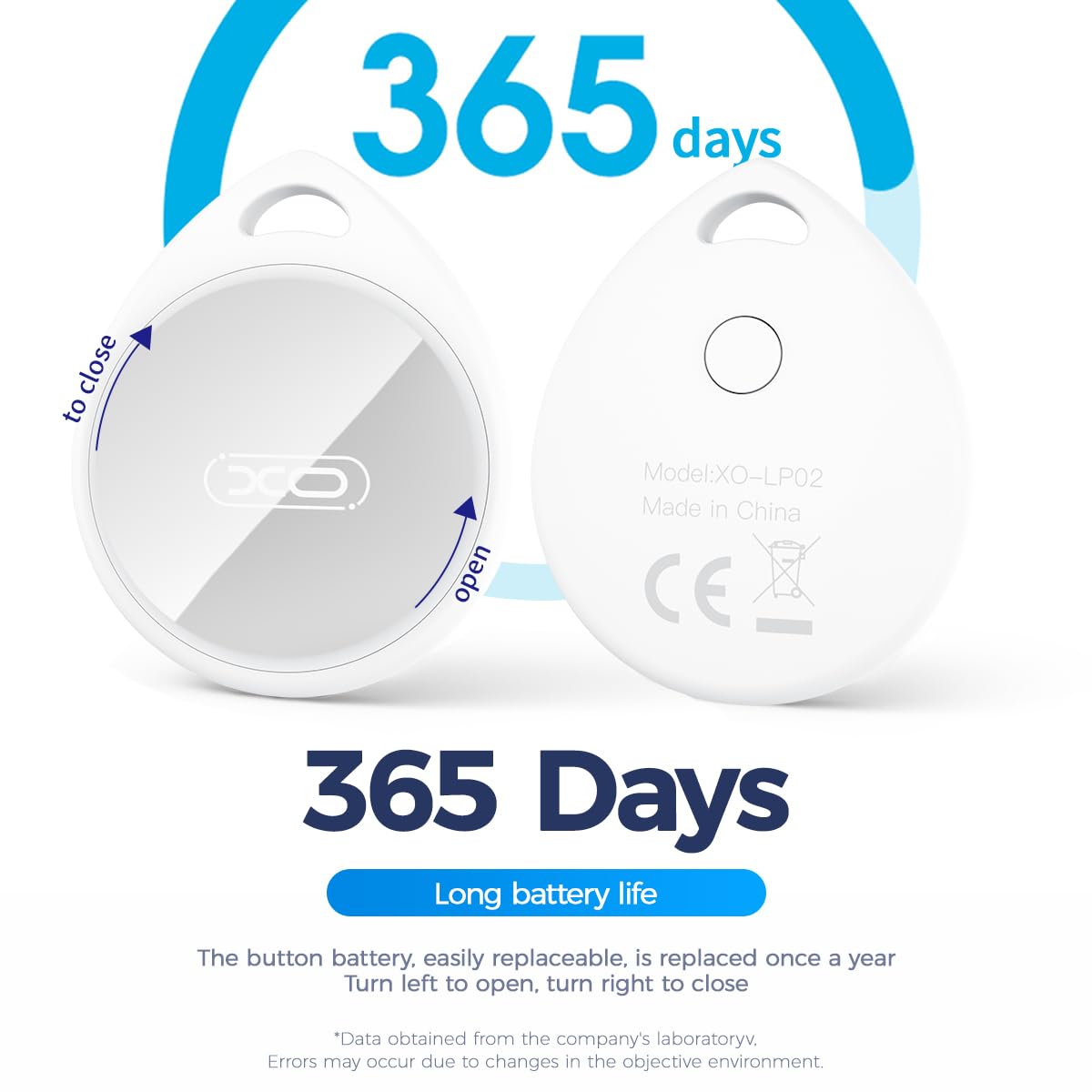 Paquete de 2 rastreadores Bluetooth con A-pple Find My (solo i-OS), localizador inteligente de artículos, seguimiento impermeable para cartera de mascotas, mochila, equipaje de perro