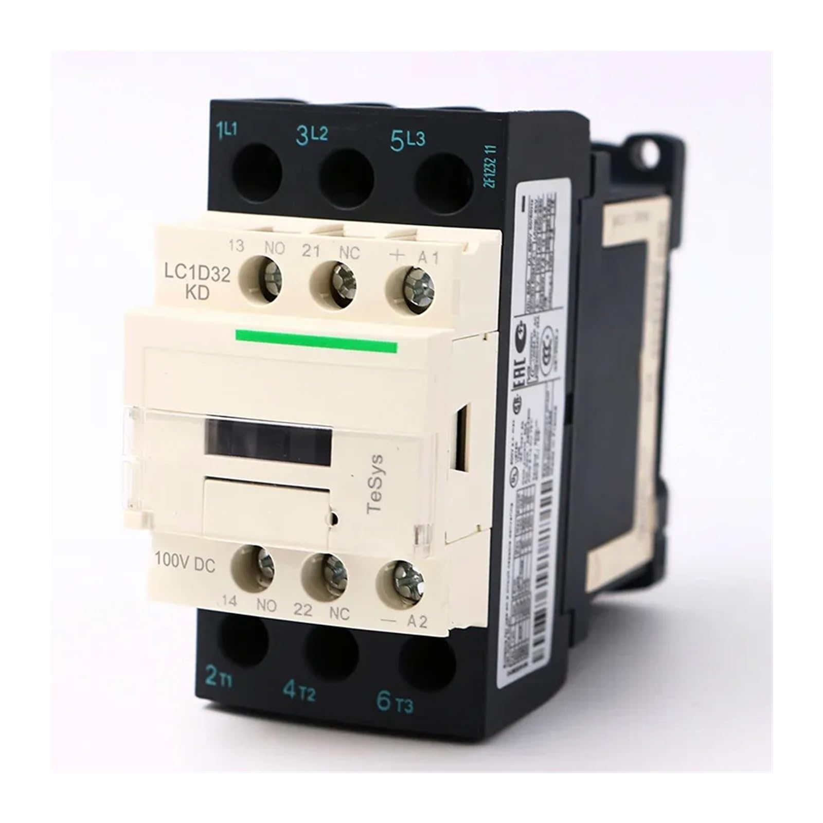QRUYHBAJU LC1D32KD DC electromagnetic contactor 3P 3NO LC1-D32KD 32A 100V DC Coil