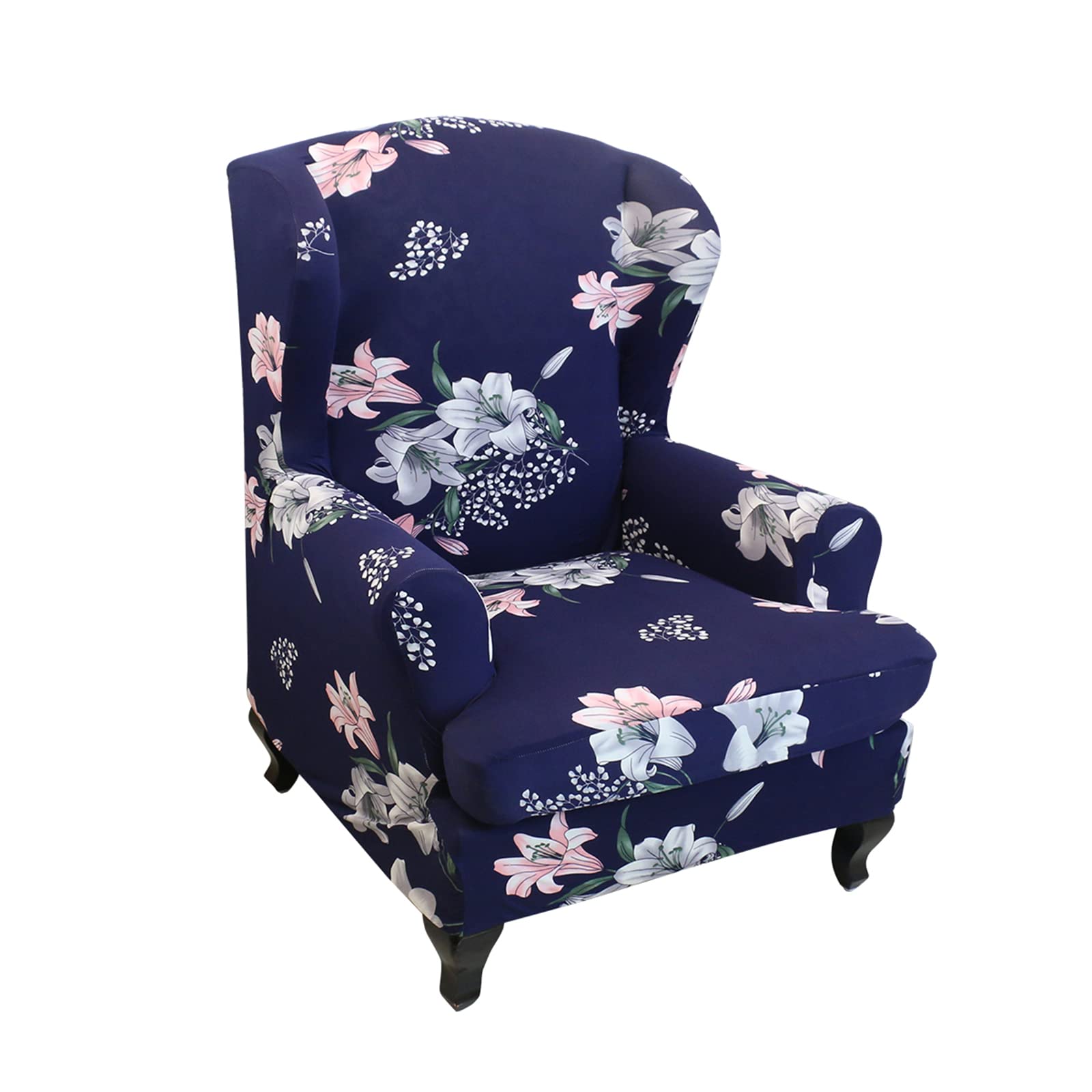 Funda elástica para sillón orejero estampado protector de sofás con brazos