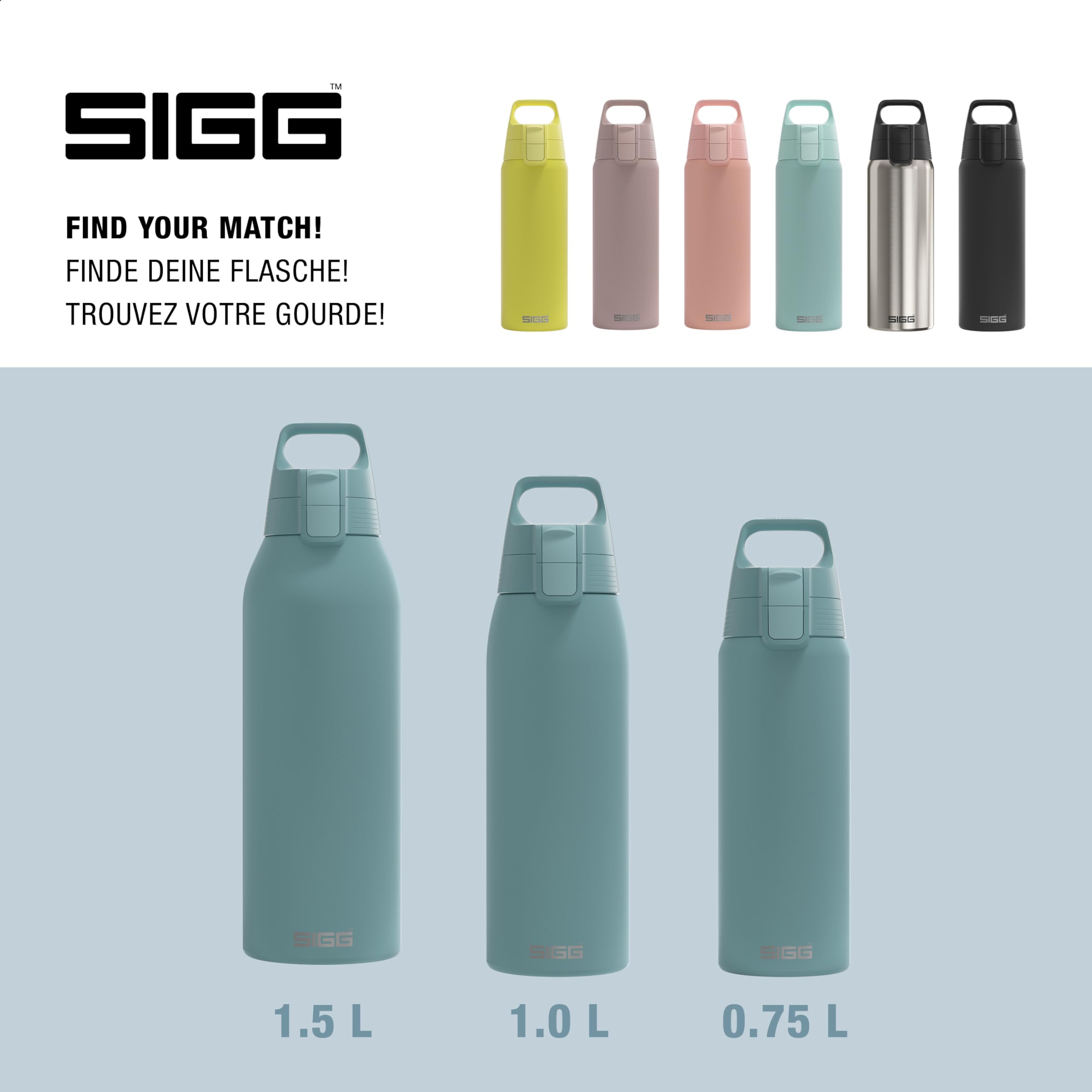SIGG - Tritan drinkfles - sportfles Total Clear One MyPlanet antraciet - koolzuurhoudende dranken - vaatwasmachinebestendig, lekvrij, krasbestendig - BPA-vrij - Sport & Fitness - Grijs - 1,5L