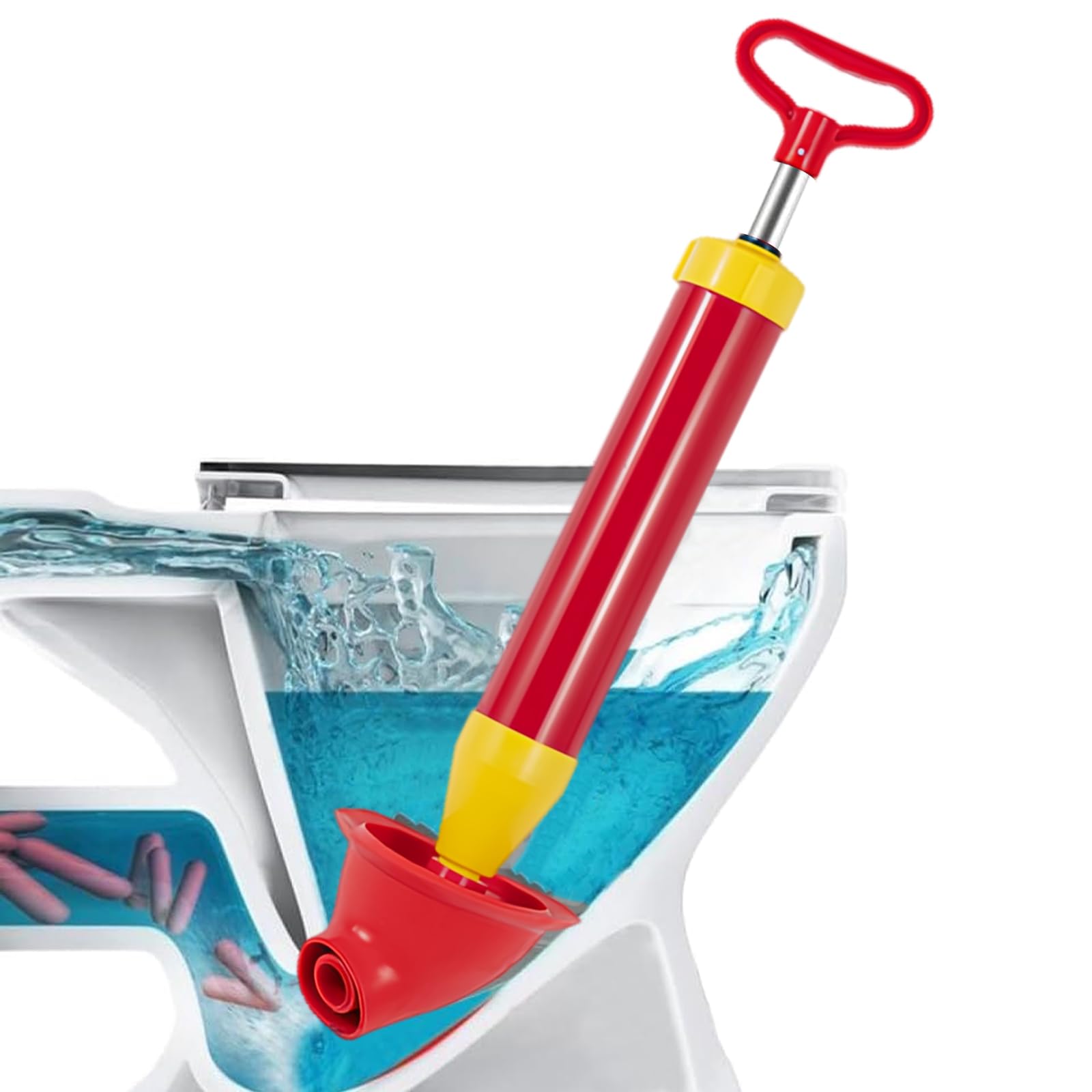 Stantuffo per WC Rosso Sturalavandino a Pompa Drain | Dispositivo Rimozione intasamenti Pompa Carichi Pressione, Tubi Aria Compressa Pressione, Vasca Bagno, Cucina