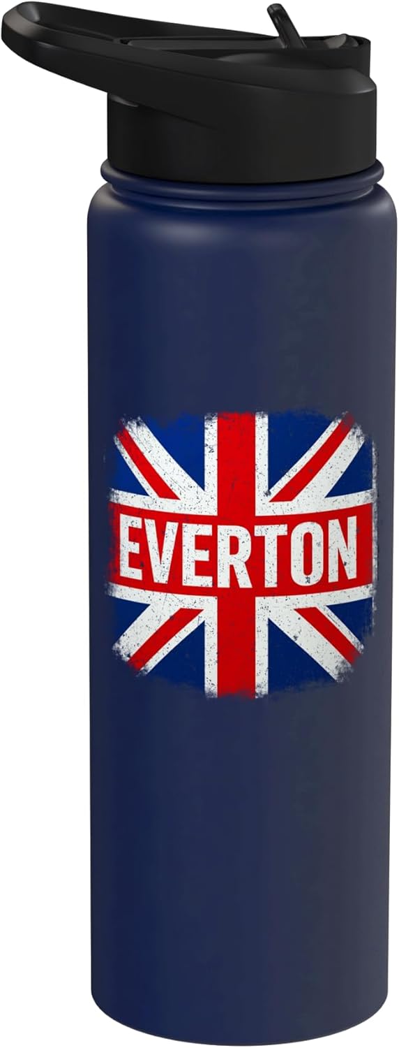Everton UK Distressed Logo Stainless Steel Insulated Water Bottle