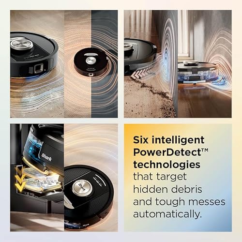 Shark Robot Vacuum & Mop Combo, PowerDetect ThermaCharged NeverTouch Pro, Self-Emptying, Self-Refill with Heated Mop Cleaning, 60-Day Capacity,30-Day Tank, 6 Power Detect Technologies, Black, RV2920XE - Image 2