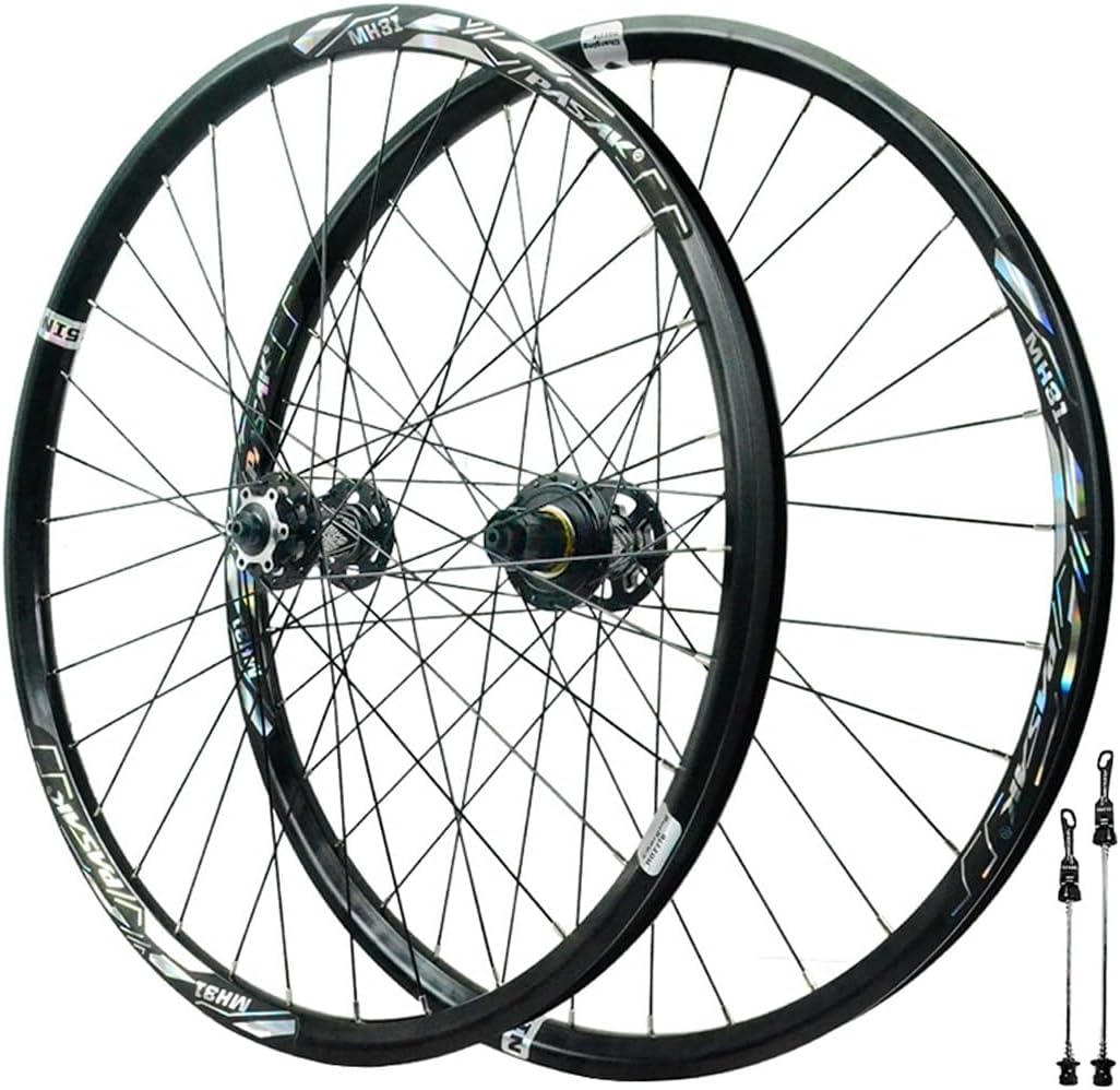 Mountain Bike Wheelset 24/26/27.5/29'' DH/XC/AM MTB Wheels Front Rear Wheel Set 32H Rim Disc Brake Quick Release 100/135mm, 360 Clicks, for 7-12s Cassette