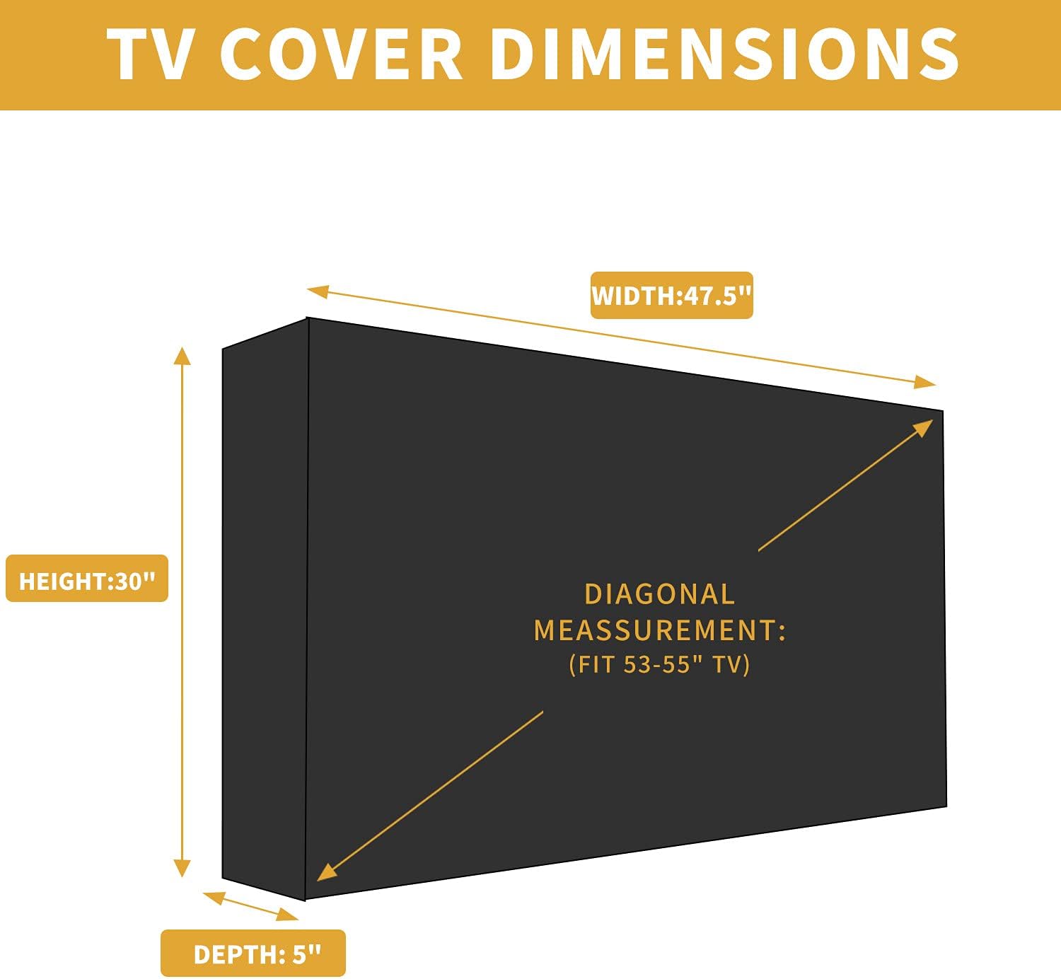 Easy-Going Outdoor TV Cover for 53 to 55 inches LCD, LED, Waterproof, Weatherproof and Dust-Proof TV Screen Protectors with Cleaning Cloth (55 inch,Camel)