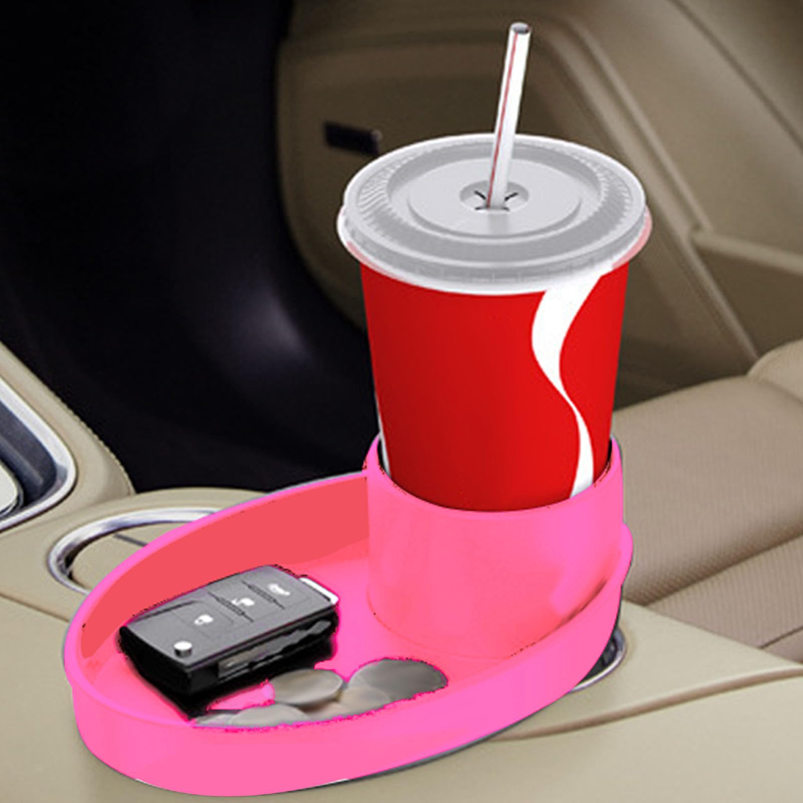 Xiuganpo Car Seat Snack Tray, Convenient Toddler Road Trip Essentials Food Plate Cup Holder Tray for Snacks Toys, Entertainment Toddler Carseat Eating Plate Table for Travel ()