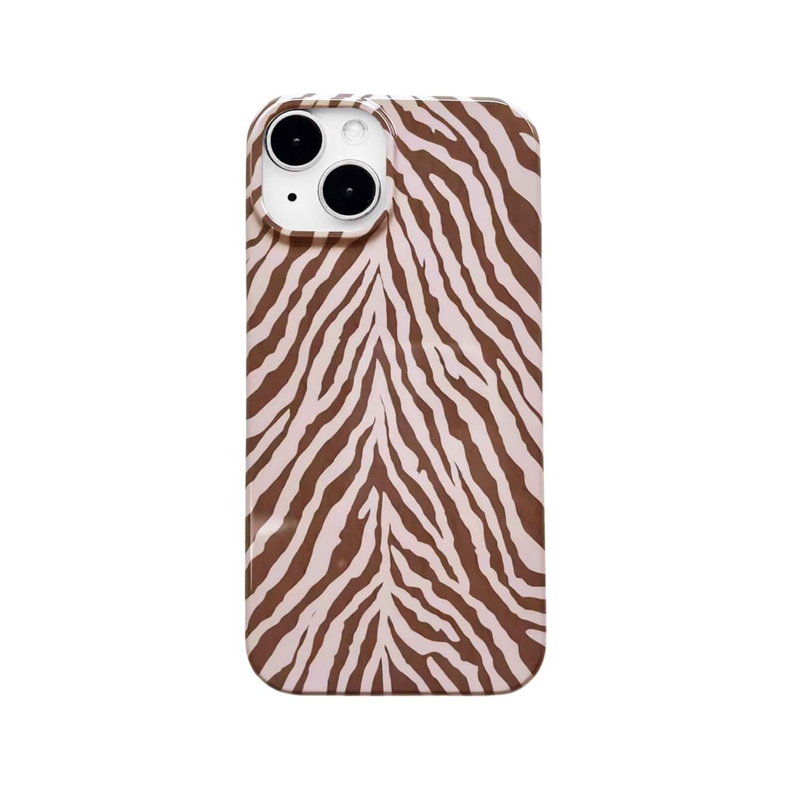 Zebra Print Aesthetic Y2K Phone Case for iPhone 14/iPhone 13 Retro Cute Animal Cheetah Leopard Pattern, Cool Girl Trendy Vintage Glossy Protective Cover for Women