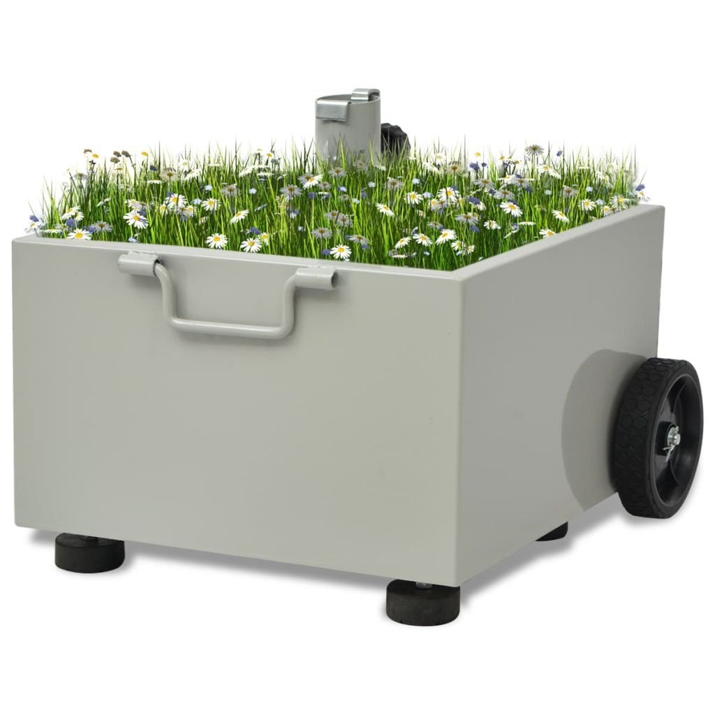 yorten Outdoor Umbrella Stand Parasol Stand Plant Pot Grey 45 x 45 x 26 cm