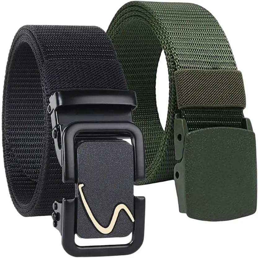 Tactical Military Belt, Nylon Web Belt with Metal Buckle, Black and Army Green, Heavy Duty Combat Style-image-35