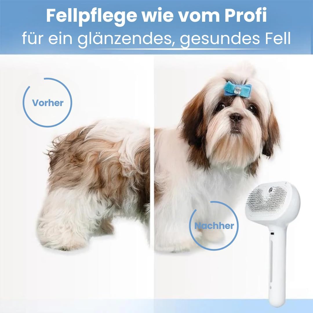 3-In-1 Fellbürste Mit Sprühnebel, Katzenbürste Mit Dampf, 3-In-1 Haustier-Grooming-Dampfbürste, Entfernt Lose Haare, Mit Selbstreinigungsfunktion, Smoothing (2PCS-3)