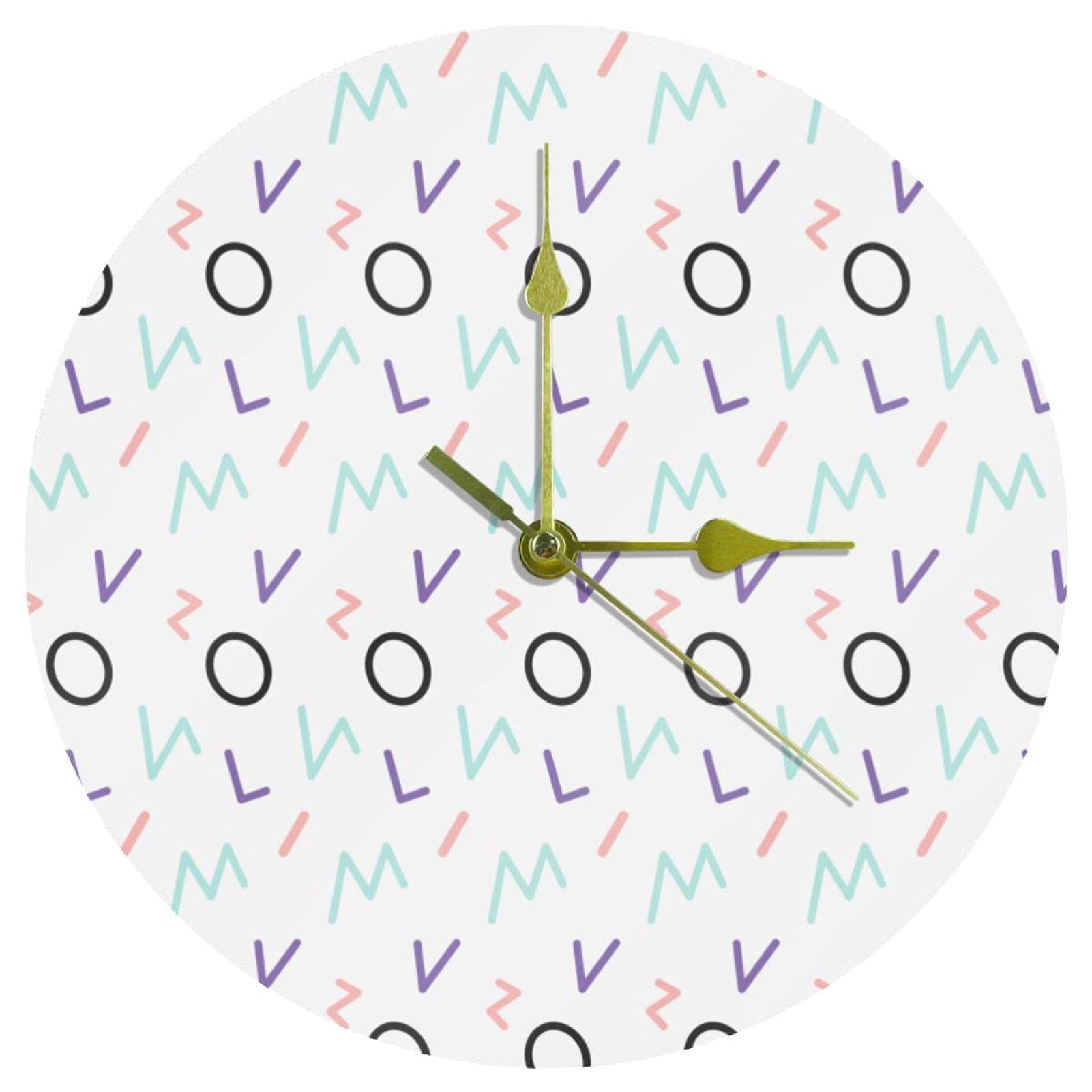 Horloge murale en acrylique Memphis blanche 24 cm silencieuse pour salon