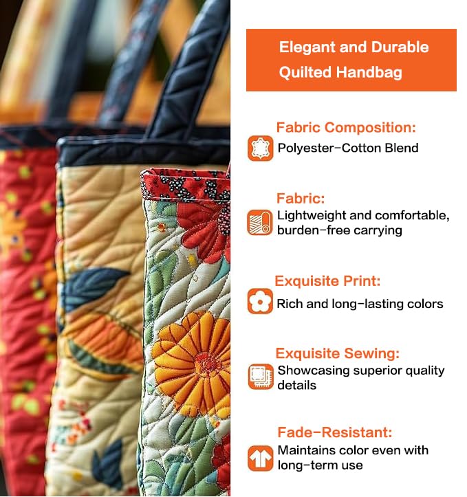 LXQYNXDM Quilted Tote Bags，Quilted Tote Bags for Women，vintage tote bag for women，quilted bags，Hobo Bag for Shopping | Quilted Tote Bags, quilted bag — view 4