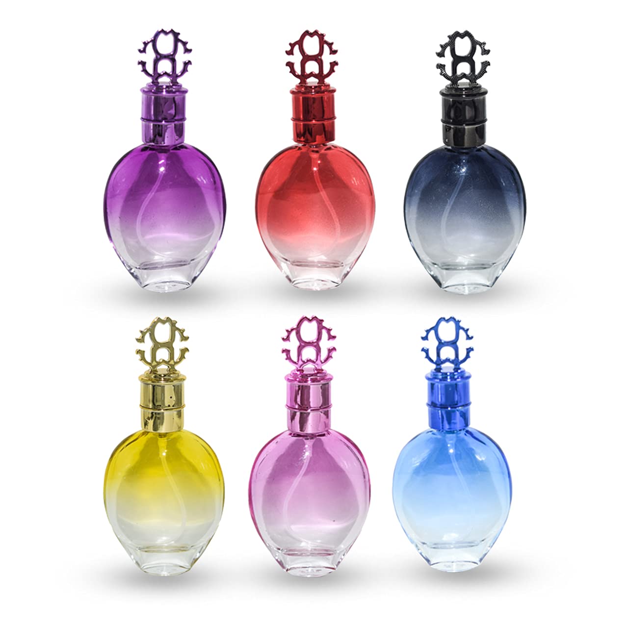 Hunky Dory 6pcs 30ml Robotics Royal Empty Refillable Glass Bottle Combo with Spray Screw (Easy) Pump and Cap for For DIY Perfume, Attar, Essential Oils, Blends, Rose Water-image-33