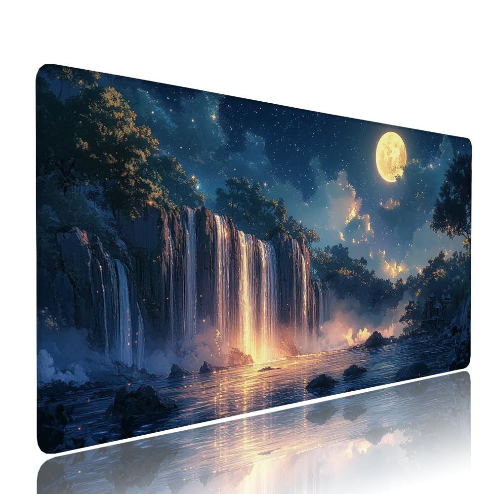 Tappetino Mouse Gaming xxl Accessori Scrivania Ufficio Nero Cielo stellato Grande Tappetino Mouse e Tastiera Sottomano da Scrivania 1200x600x3mm Base Antiscivolo, per PC Laptop Studio Casa d-486