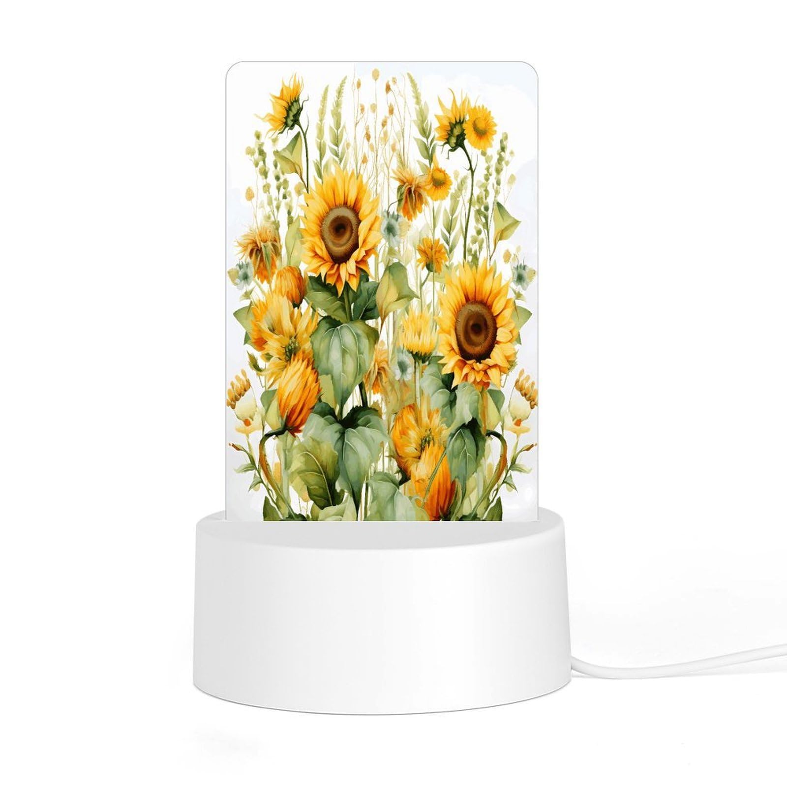 Adfgyerh Style Sunflower And Corn Night Light Acrylic Material Easy Installation, Home Decor Usb Interface Power Supply, Lamp For Restaurant Bar Cafe Room Decor
