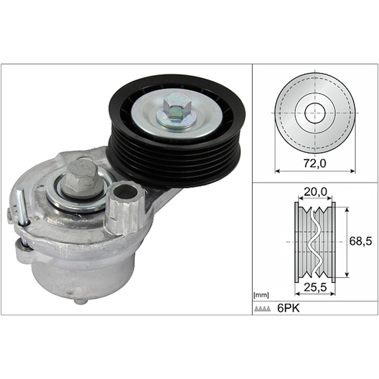 INA 534 0703 10 Braccio tenditore Cinghia Poly-V