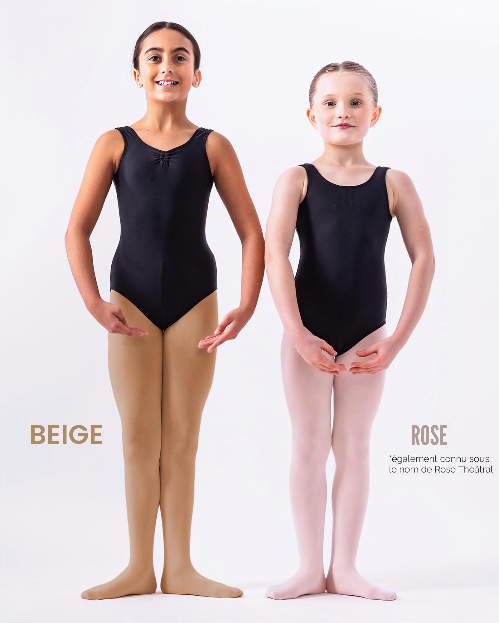 Collants de danse avec pieds en tissu 70 deniers haute performance, collants de ballet pour filles et femmes, rose et marron clair