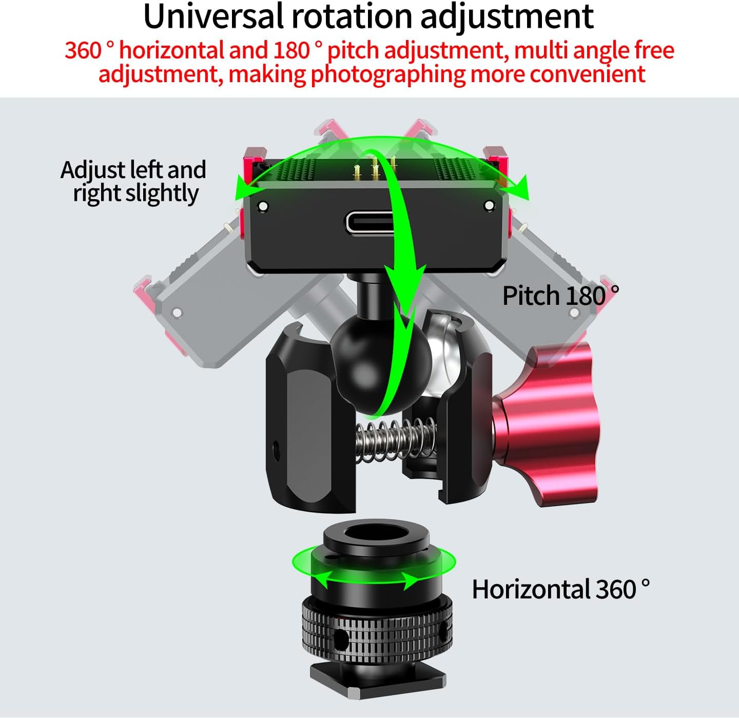 FEOCHAO Quick Release Aluminum Base Magnetic Mount Adapter Compatible with Osmo Nano for Selfie Sticks, Tripods Expansion (17mm Ball Head)