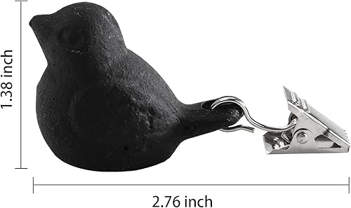 Miniatura 4 de Bekith Paquete de 8 pesos vintage para manteles con abrazaderas de clip de metal para mesa, kit de pesos para mantel colgante con pájaro negro para