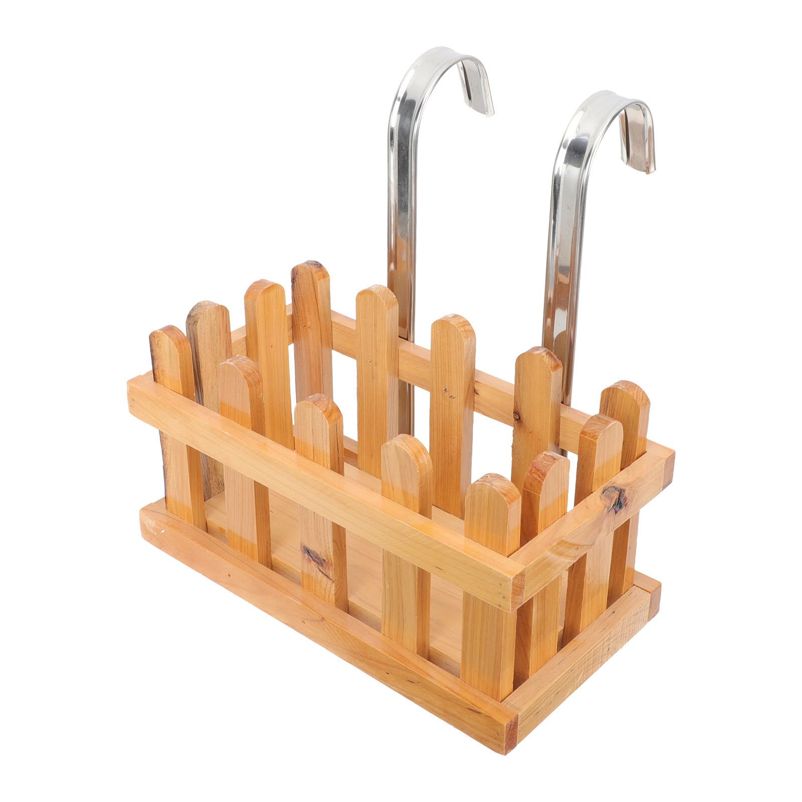 MUCKLILY Multifunctional Wooden Hanging Soap Storage Basket for Bathroom Bath Bucket Wall-mounted Shower Caddy Organizer Sturdy Bath Tub