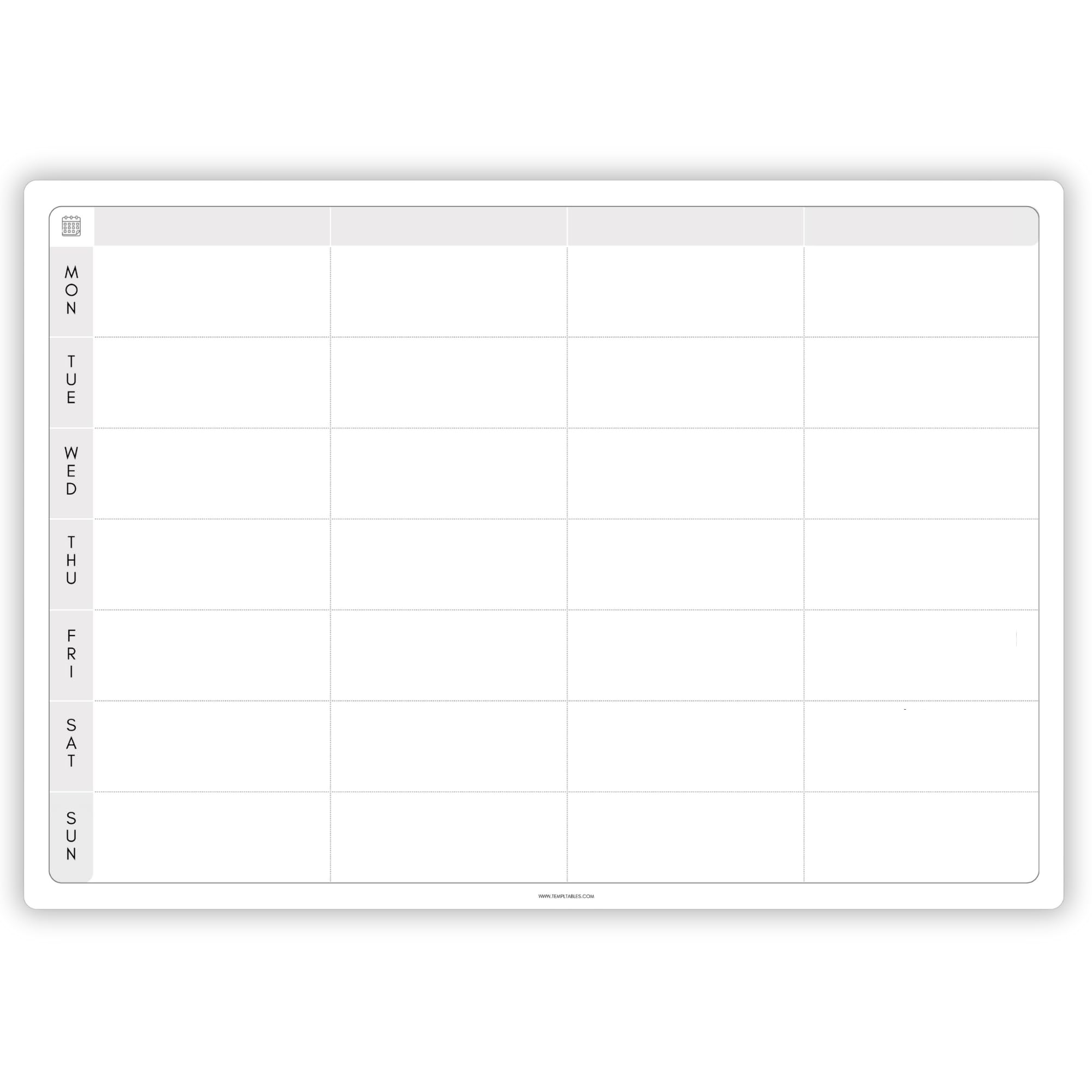 Magnetic A3 All-in-One Planner for Fridge | Weekly Meal, Fitness & Schedule Organizer | Dry Erase Whiteboard | Reusable Family Planner | Full Magnetic Backing | Includes Black Dry Wipe Pen (Mono)