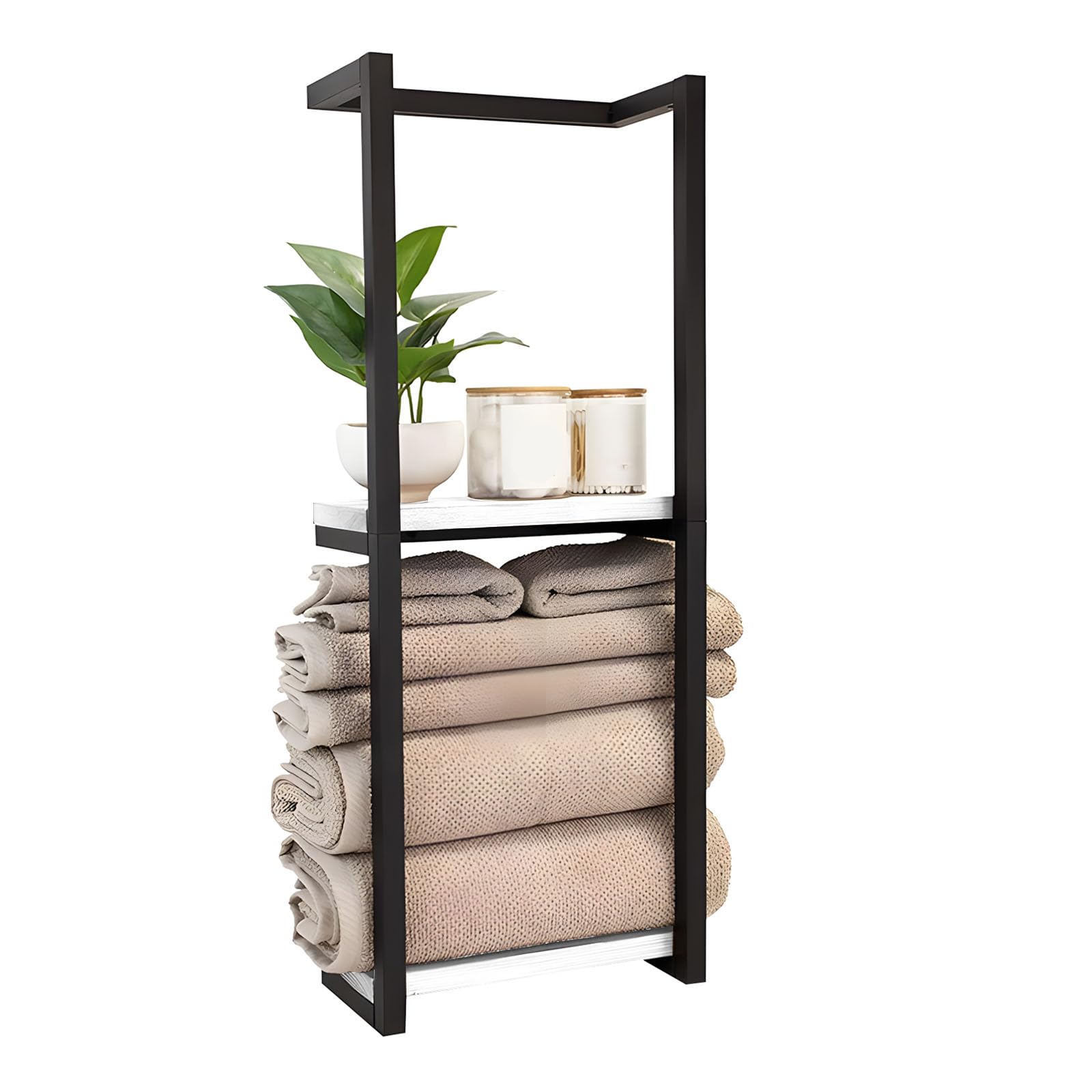 Efficient Storage Organizers Bathroom Towel Rack and Shelf for Space Saving and Easy Access Space Saving Wall Shelf