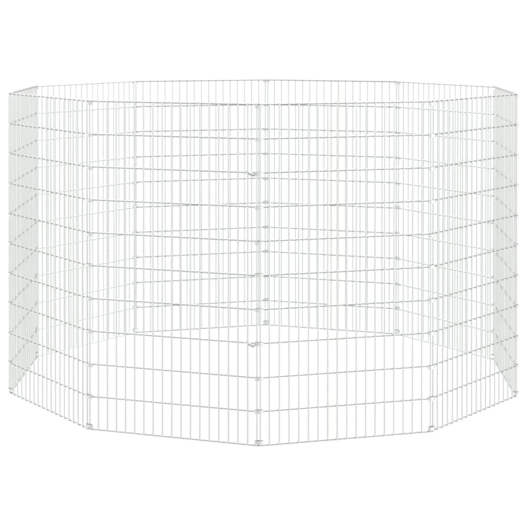 vidaXL Recinto Animales Corral 10 Paneles, Jaula para Conejos, Recinto para Animales Camperos, Corral Campero de Exterior, Hierro Galvanizado