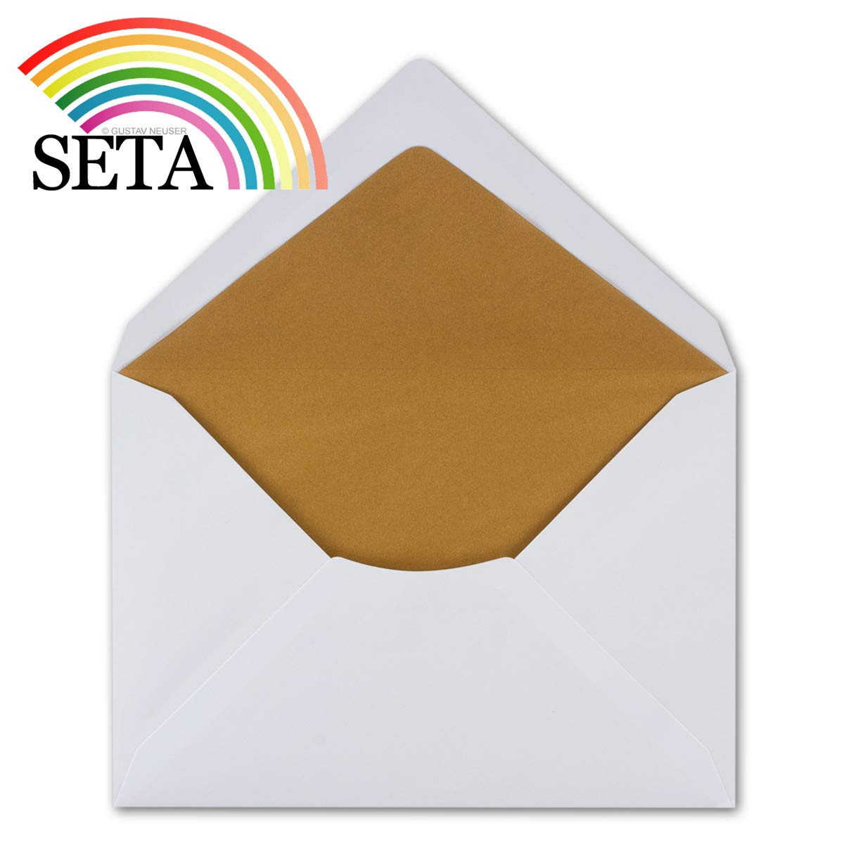 200 Kuverts in Weiß-Gold - Brief-Umschläge in DIN C5 Format mit matter Oberfläche & hochwertiger Fütterung - formstabile Post-Umschläge für Weihnachten & festliche Anlässe - ohne Fenster