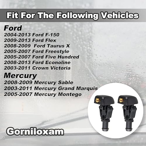 Miniatura 6 de Gorniloxam Boquillas para lavaparabrisas, repuesto para Ford F150 para Taurus, sustituye a OE 3W7Z17603AA (2PCS)