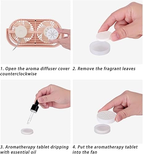 Miniatura 3 de Ventilador de escritorio USB personal pequeño, ventilador USB de doble cabezal mejorado para el hogar, dormitorio, oficina, ventilador pequeño