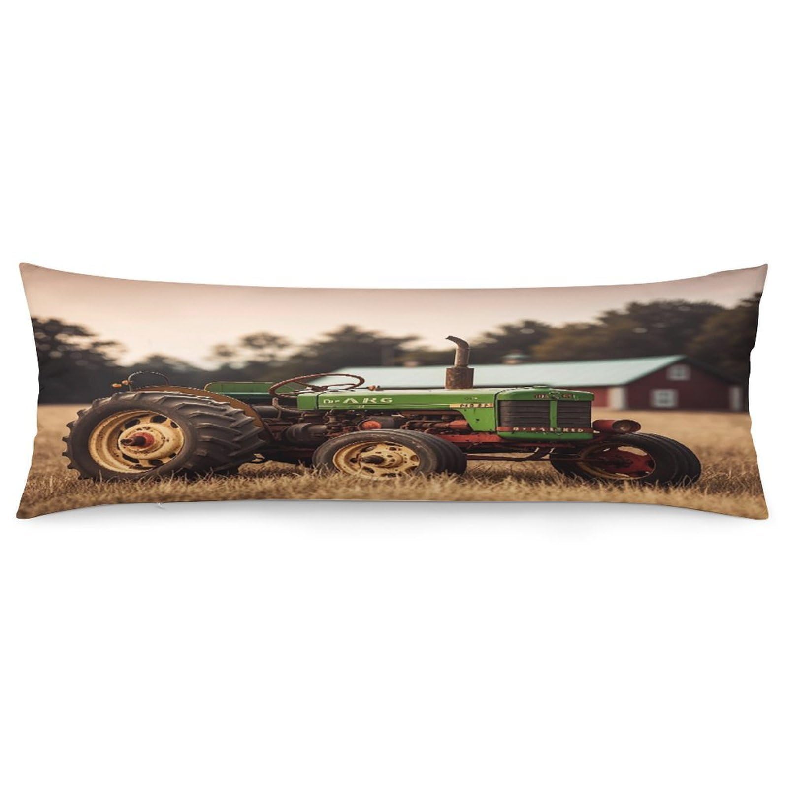 Old Tractor Photo Farm Pillowcase Decorative Long Body Pillow Case Soft Breathable Body Pillow Cover Modern Large Pillowcase Cute Body Pillow Pillowcases for Bedroom Couch 18.9 X 53 Inch