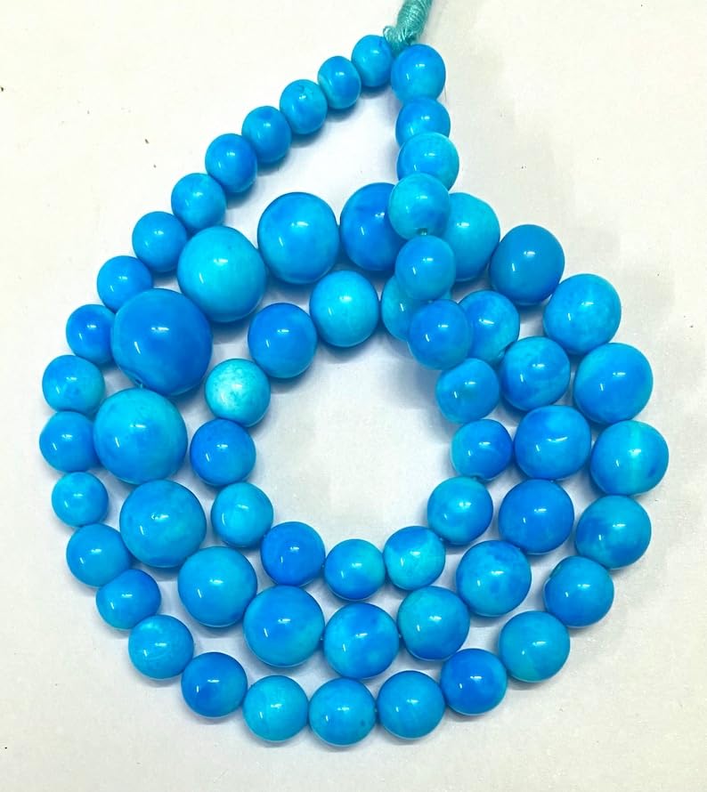 Perles en opale péruvienne pour création de bijoux de collier et bracelet de 38cm