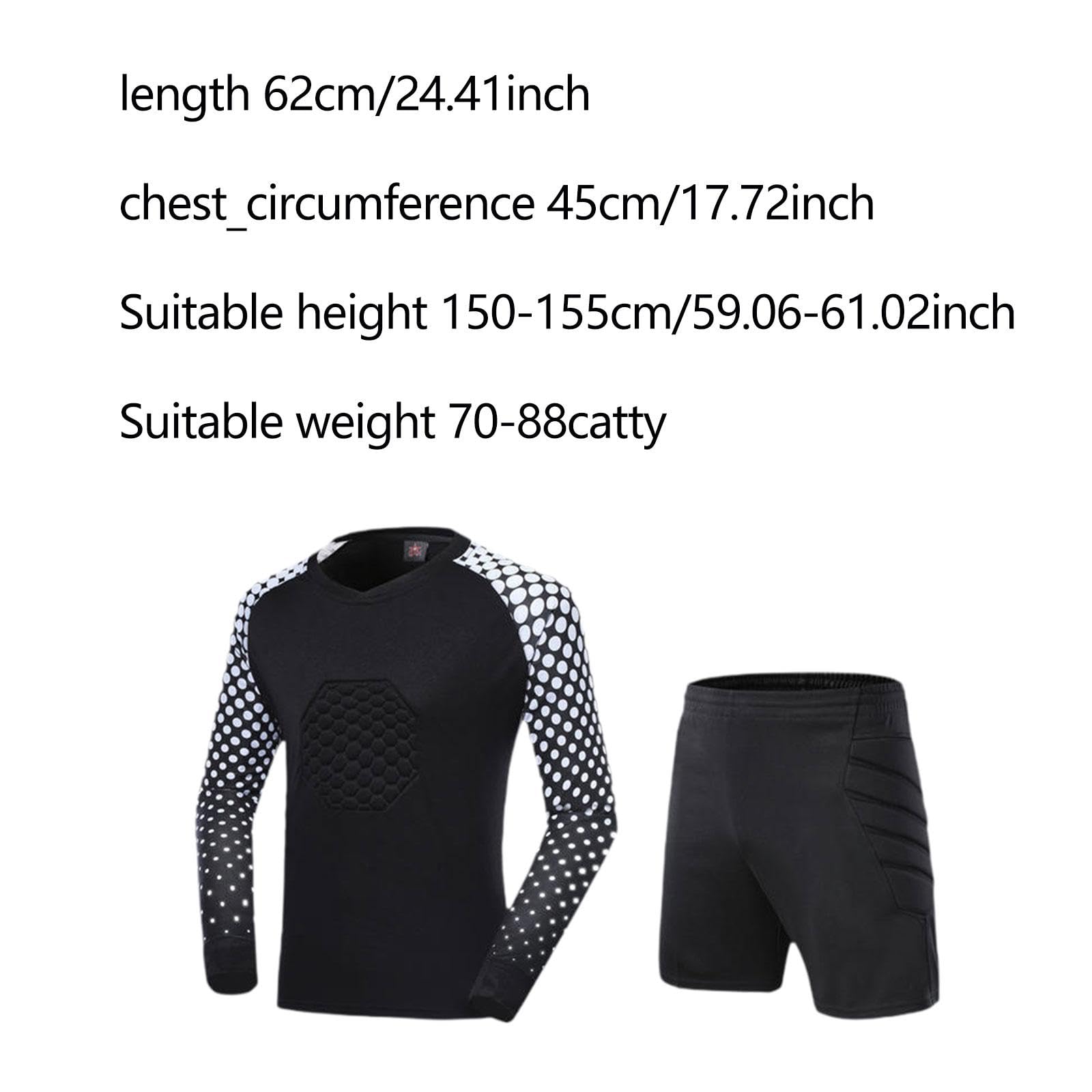 Kit Portiere Completo Uniforme Calcio Portiere Set Maglia Pantaloncini Imbottitura Anticollisione Poliestere Confortevole Adatto per Adulti Bambini