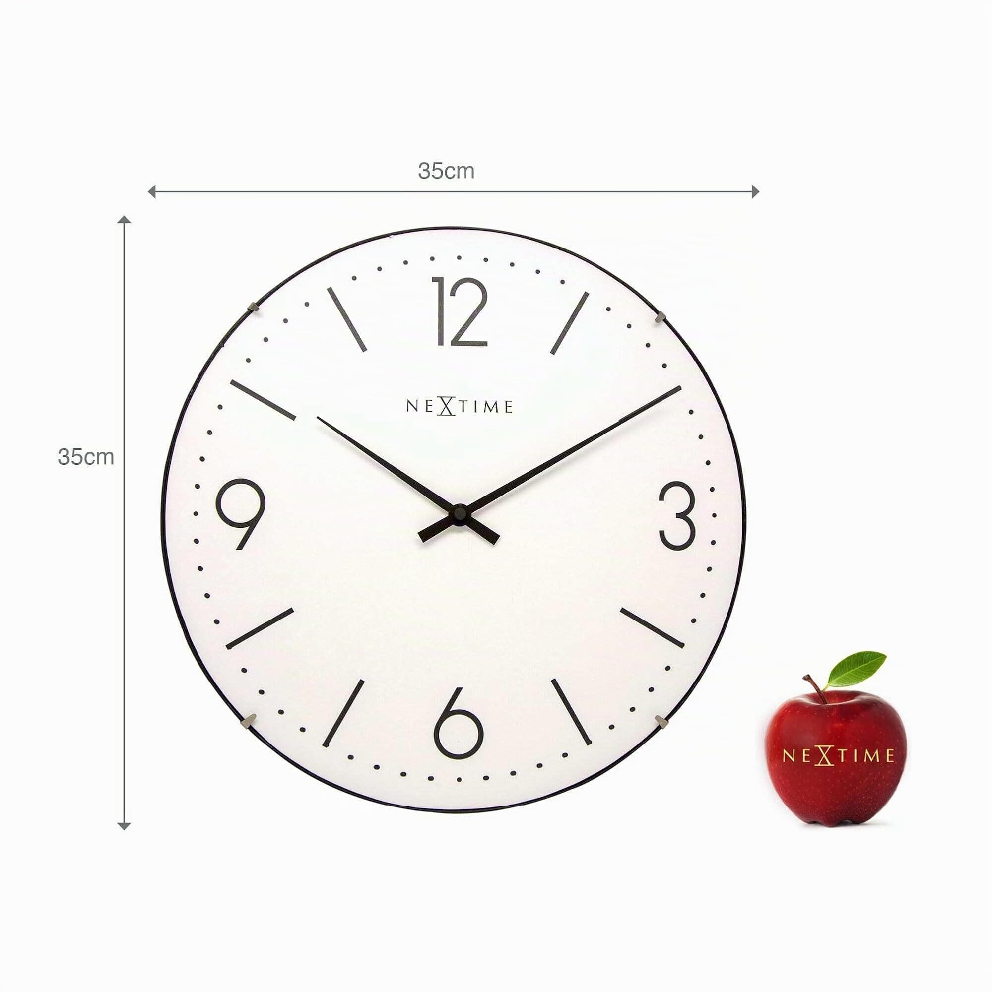 NeXtime 3157ZW Basic Dome Orologio da Parete, Nero, 35 cm