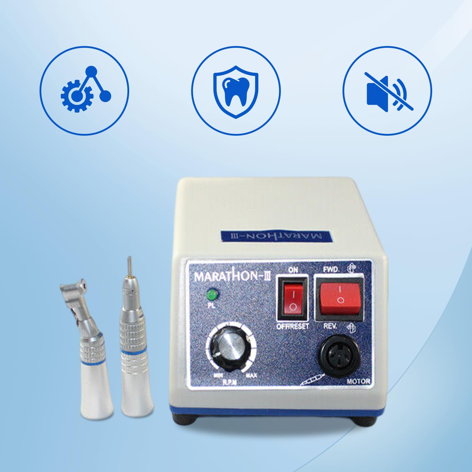 Dispositif Polissage à Micromoteur, Micromoteur Polissage électrique Machine Polissage éectrique pour Bijoux Laboratoire Céramique Silicone Travail Polissage Dents 0-35000RPM 65W 220V, 50-60Hz