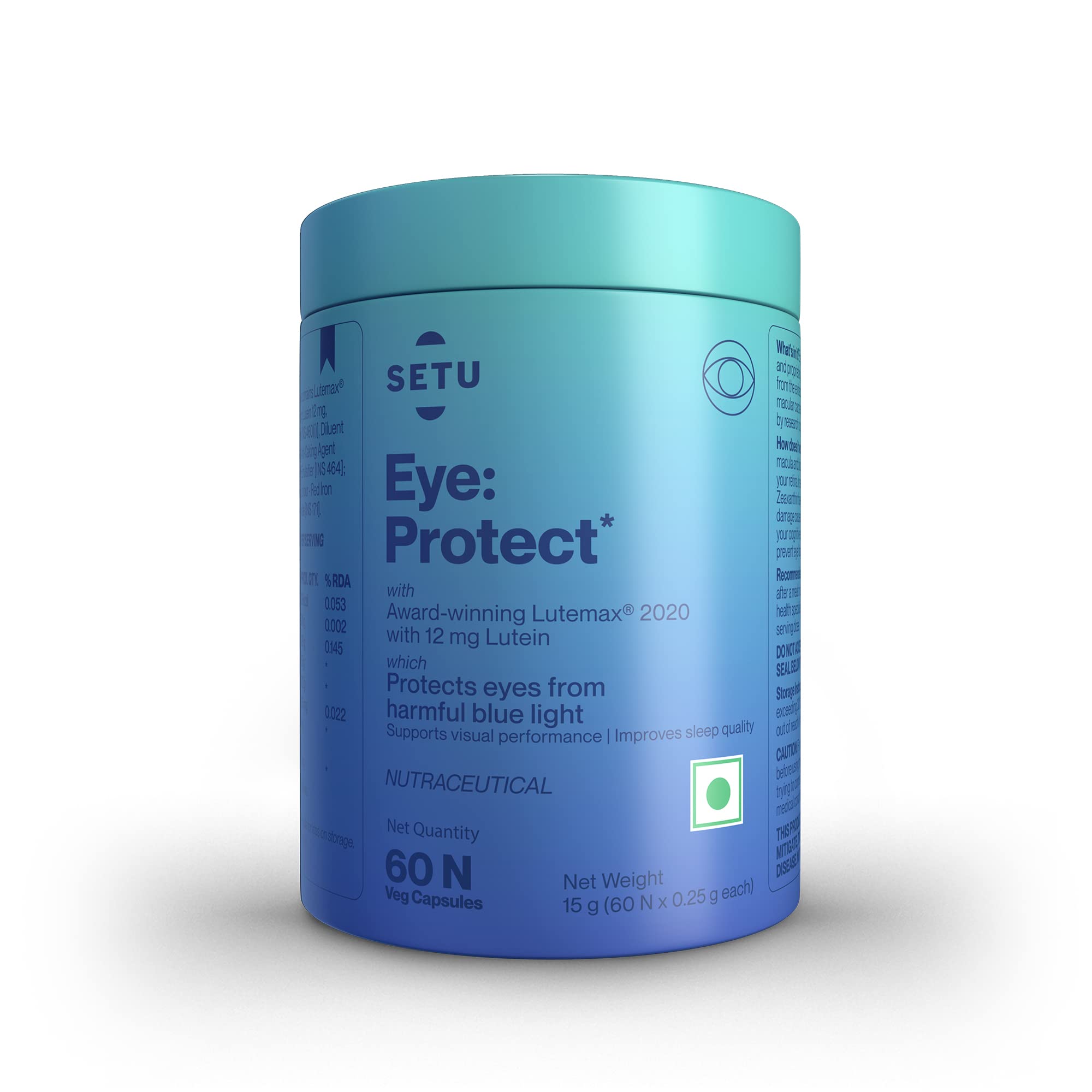 Buy Setu Lutein & Zeaxanthin Eye Protect Based Eye Supplement Blue