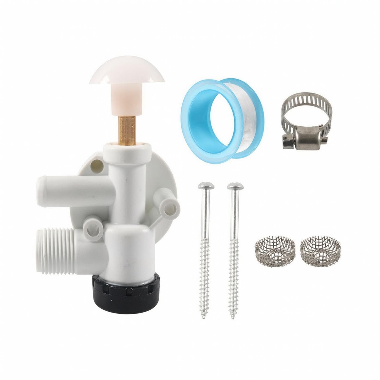 RV Toilet Mechanism with Screws RV Toilet Mechanism Kit Leak-Resistant for Home Improvement Hobbyists, Motorhome Plumbing Toilet Water Valve a-image-47