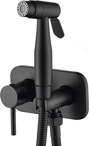 SE-0002-BN - Pulverizador manual de bidé de níquel cepillado con válvula de mezcla fría y caliente de latón, cabezal rociador de bidé de presión