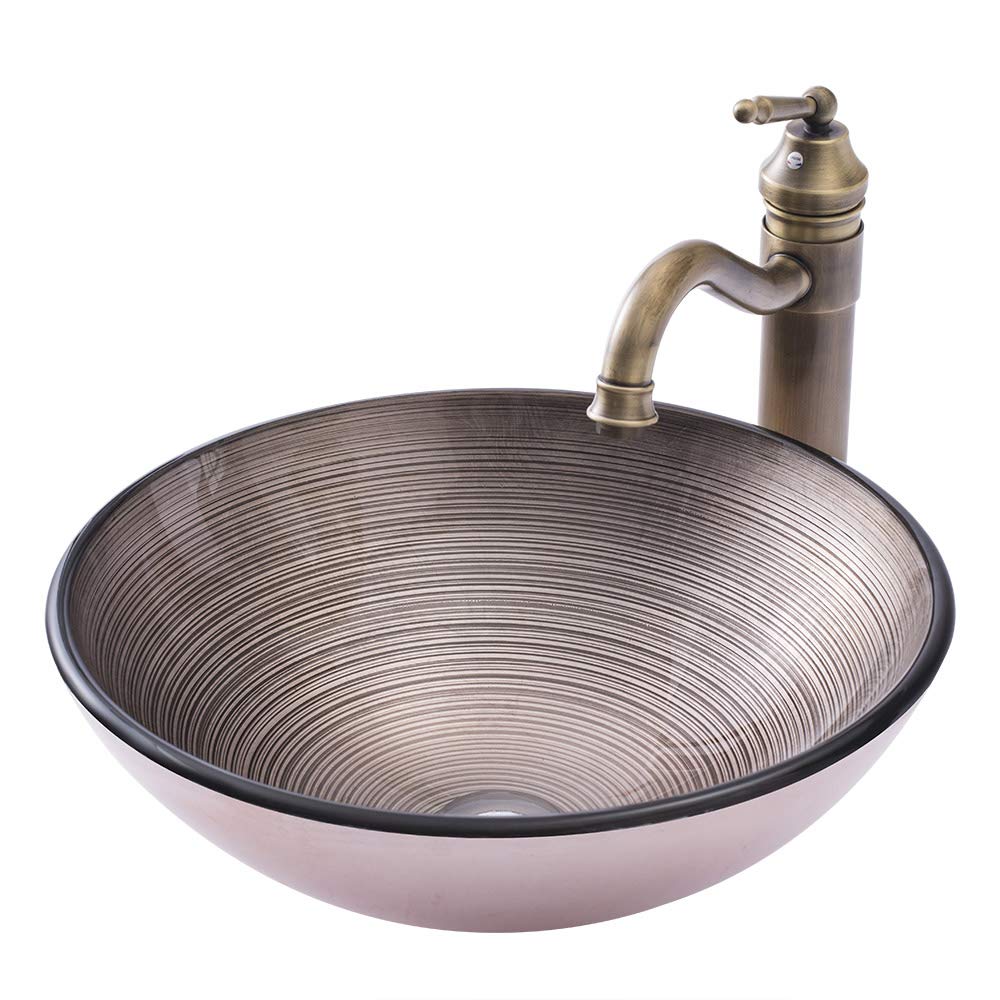 Bassin moderne en verre trempé avec robinet vasque chic de salle de bain