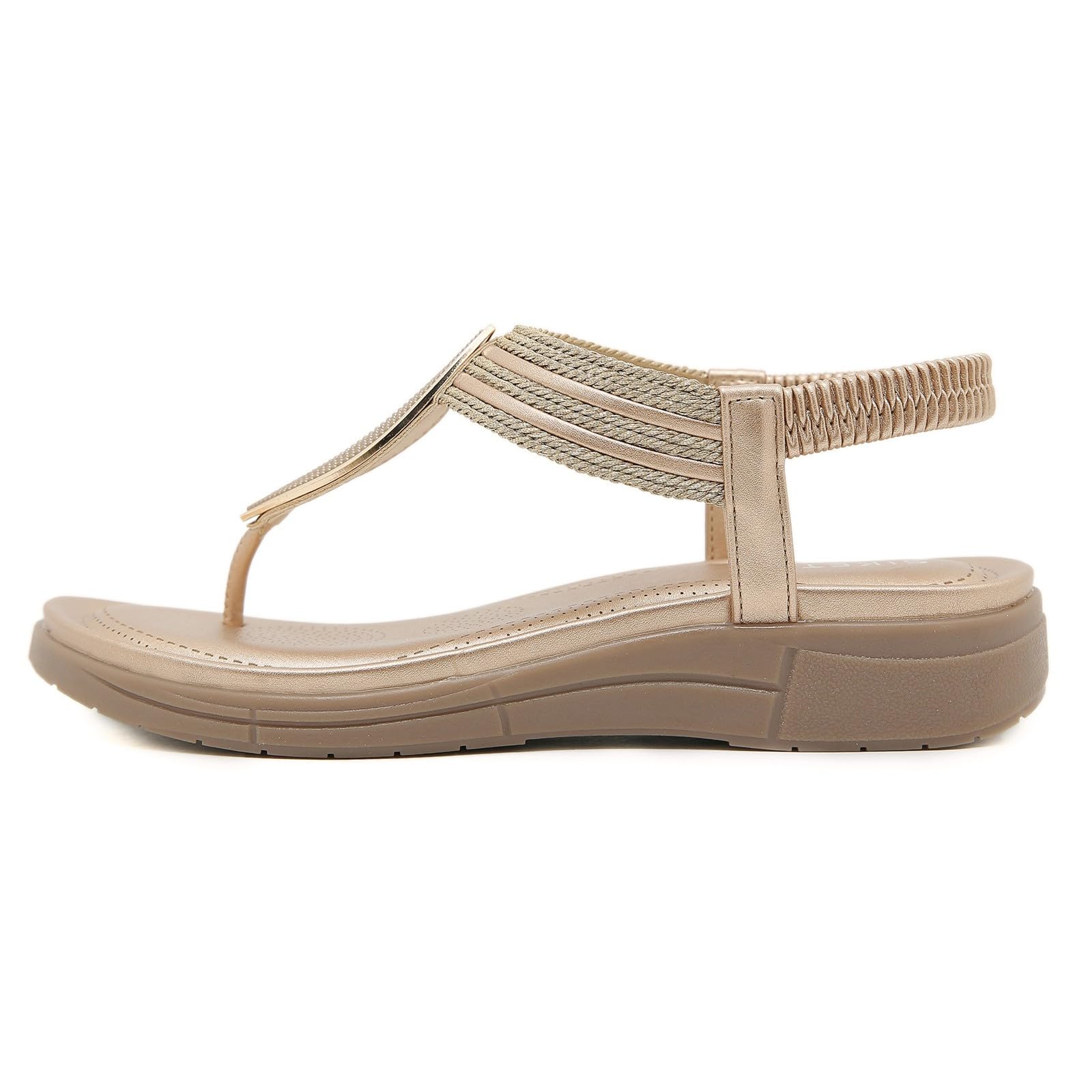 Sandali Donna Estive Zeppa Scarpe Tacchi Bassi Sandali da donna nuovi estivi comodi alla retrò stile etnico leggero da spiaggia per le vacanze con tacco Slingback Eleganti Cerimonia
